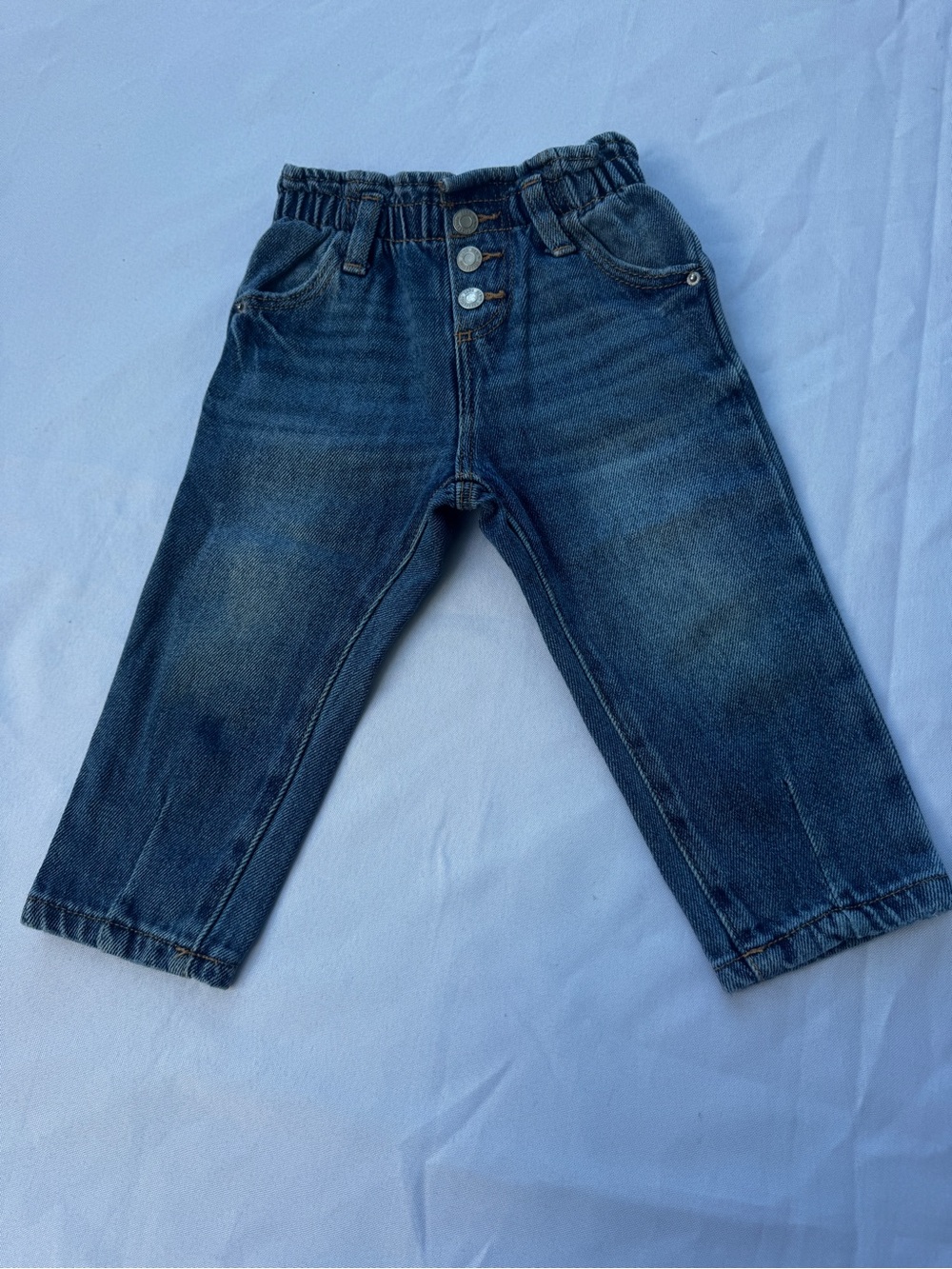 Zara Kids Dark Blue Denim Jeans - Elastic Waist 18 months